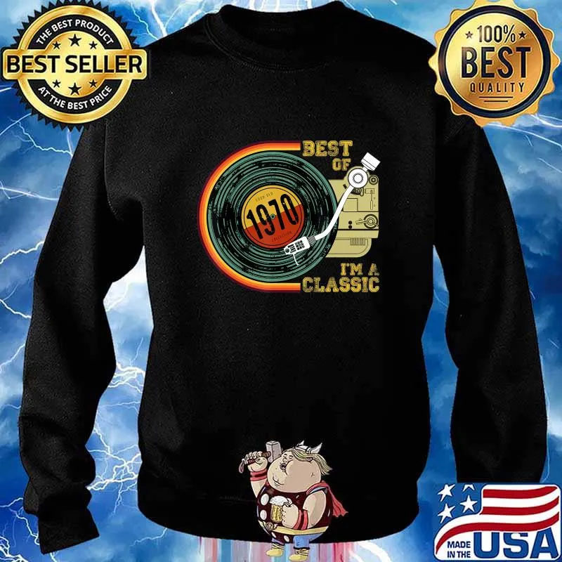 Vintage 1970s I'm Classic 50th Birthday Graphic Retro Vinyl T-Shirt Sweater