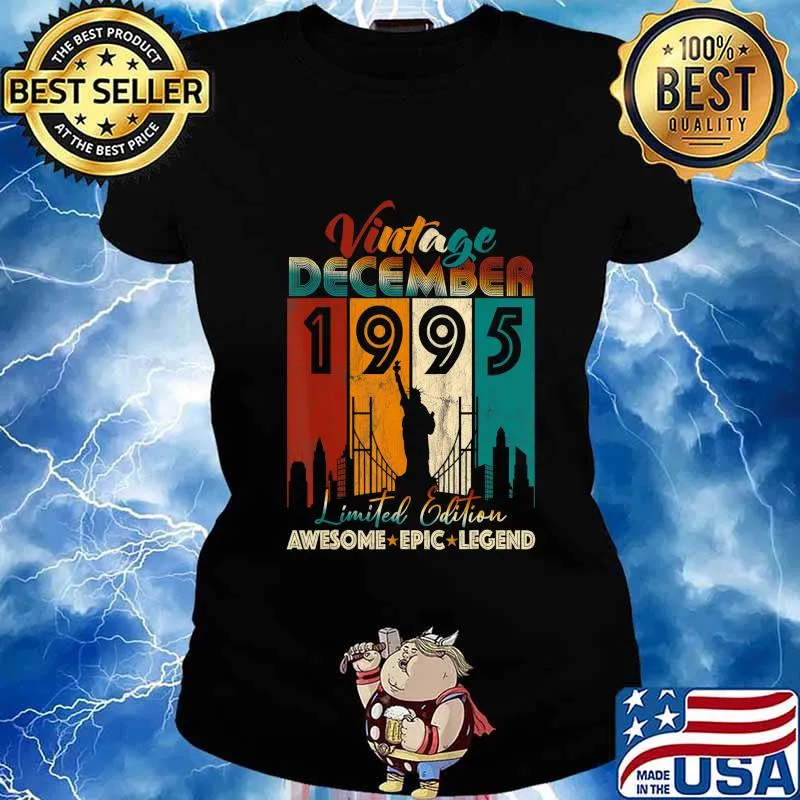 Vintage 1995 Limited Edition 70th Birthday 25 Year Old Gifts T-Shirt Ladies tee