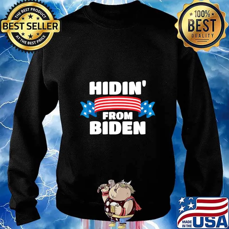 Vintage Hidin from Biden shirt USA Flag Joe Biden T-Shirt Sweater