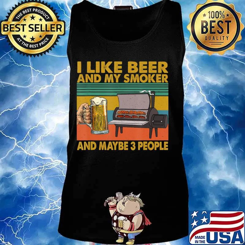 Vintage Retro I Like Beer My Smoker Funny Beer Lover Gifts T-Shirt Tank top