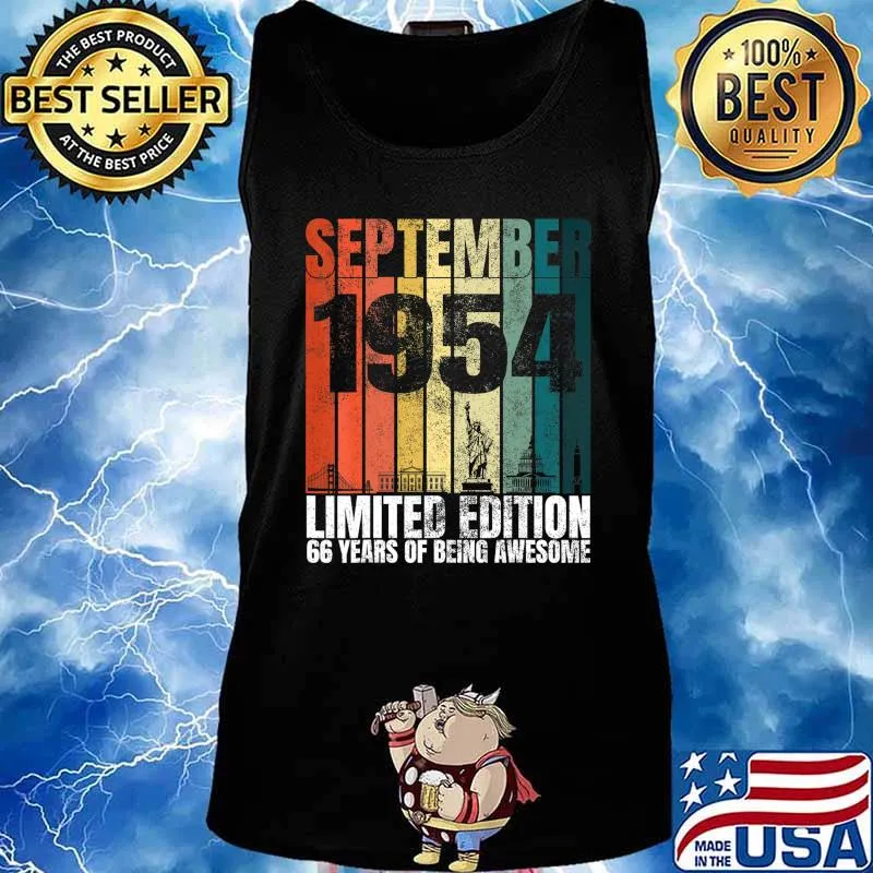 Vintage September 1954 Bday Gifts 66 Years Old 66th Birthday T-Shirt Tank top