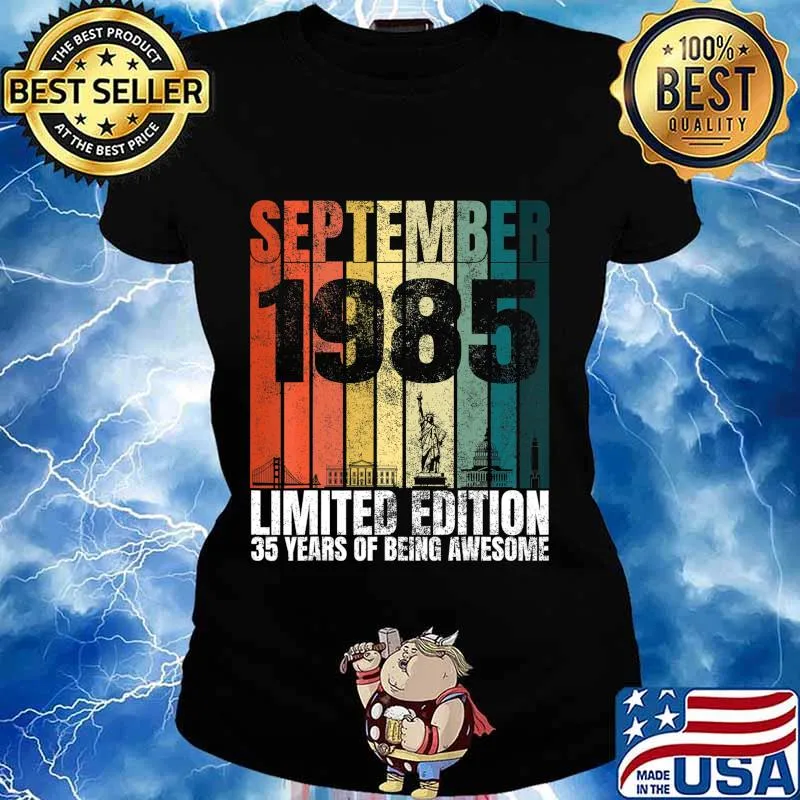 Vintage September 1985 Bday Gifts 35 Years Old 35th Birthday T-Shirt Ladies tee