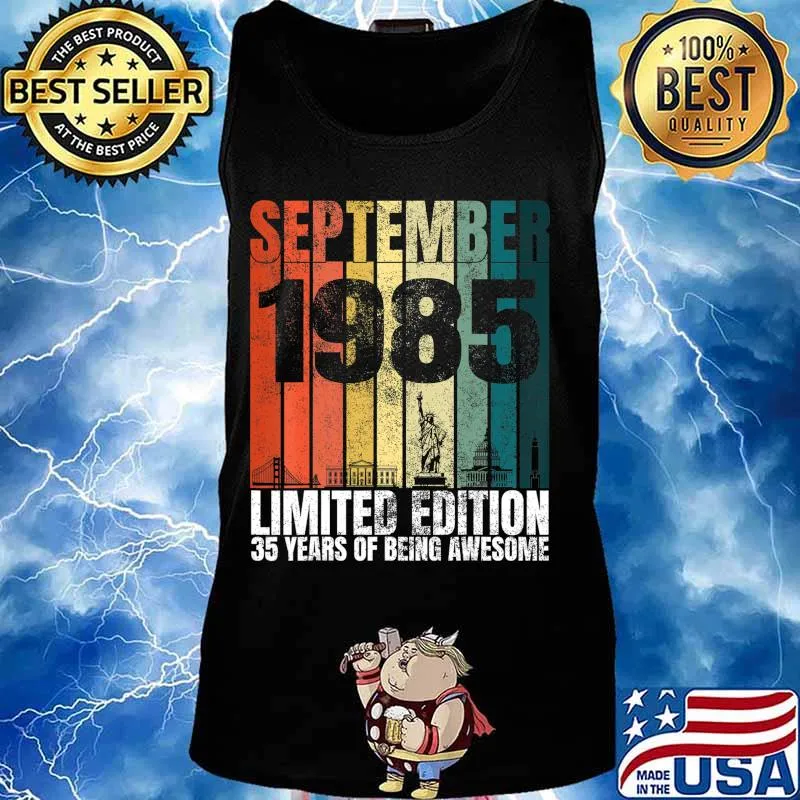 Vintage September 1985 Bday Gifts 35 Years Old 35th Birthday T-Shirt Tank top