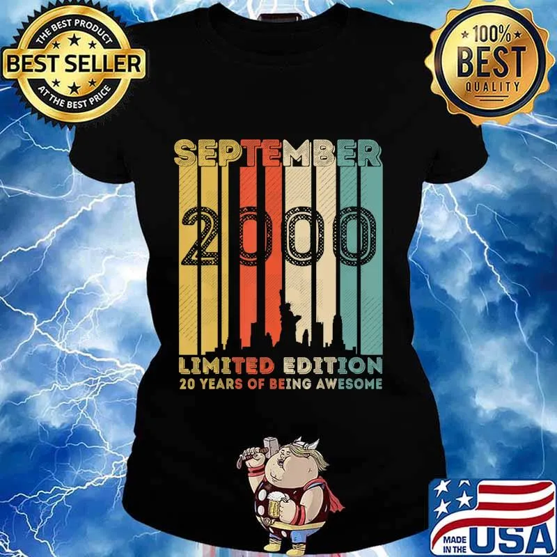 Vintage September 2000 Design 20 Year Old 20th Birthday Gift T-Shirt Ladies tee