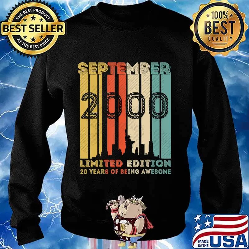 Vintage September 2000 Design 20 Year Old 20th Birthday Gift T-Shirt Sweater