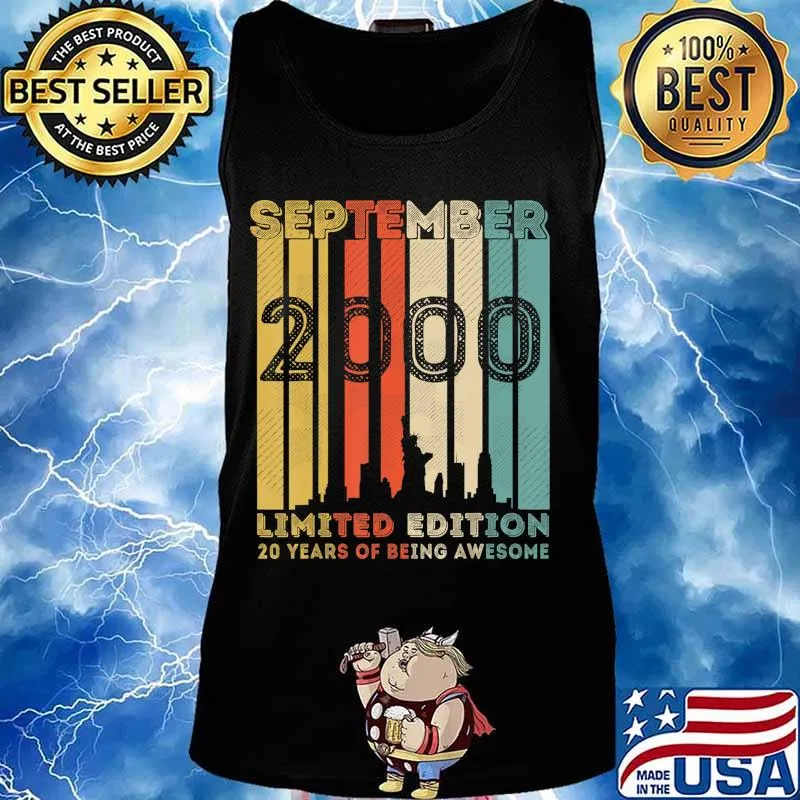Vintage September 2000 Design 20 Year Old 20th Birthday Gift T-Shirt Tank top