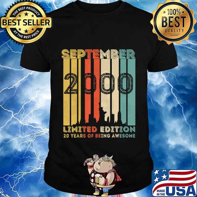 Vintage September 2000 Design 20 Year Old 20th Birthday Gift T-Shirt