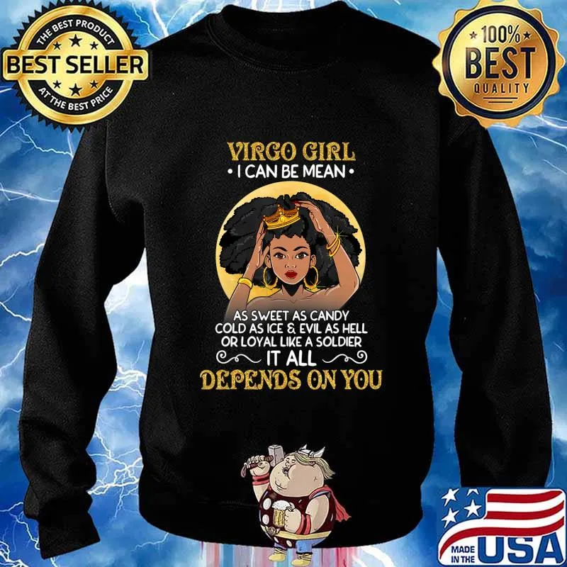 Virgo Girls Black Queen August September Birthday Gifts T-Shirt Sweater