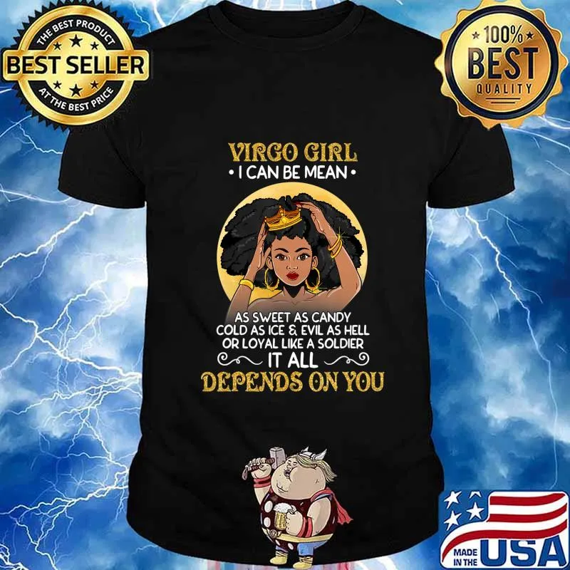 Virgo Girls Black Queen August September Birthday Gifts T-Shirt