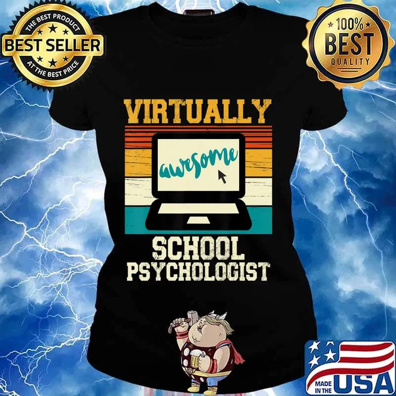 Virtually Awesome School Psychologist - Retro Men & Women T-Shirt Ladies tee
