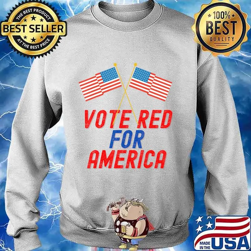 Vote Red For America Trump American flag T-Shirt Sweater