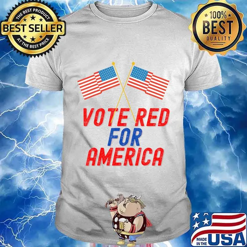 Vote Red For America Trump American flag T-Shirt