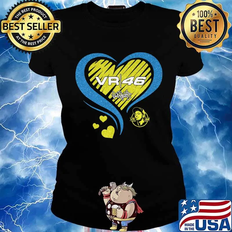 Vr46 valentino rossi racing heart diamond s Ladies tee