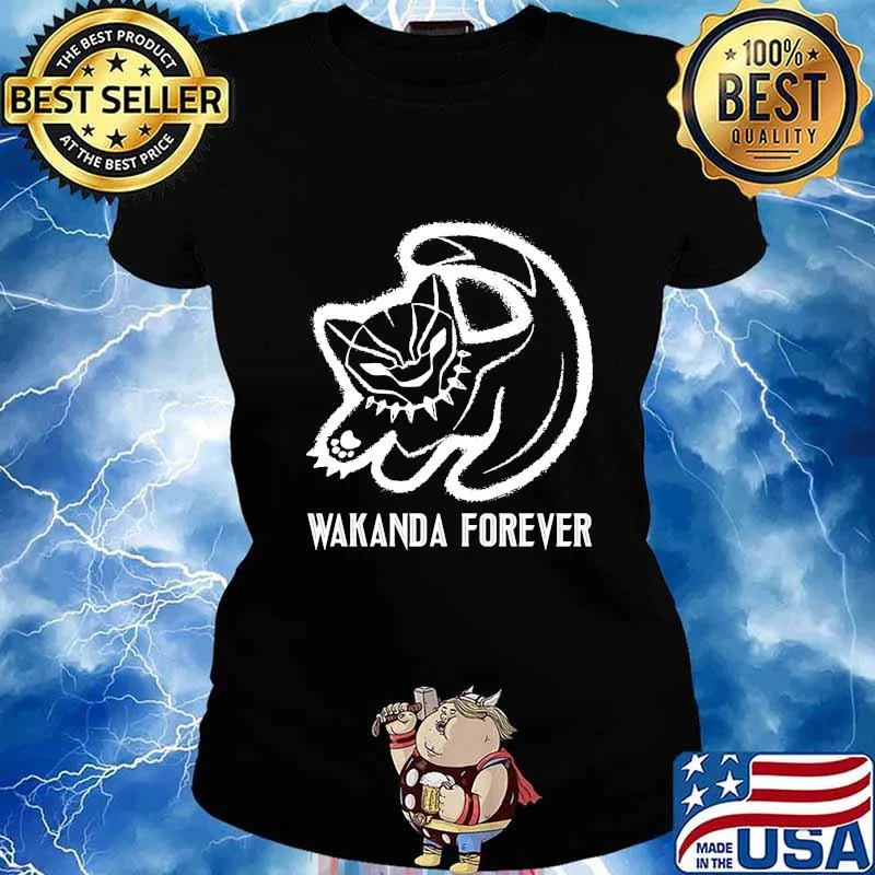 Wakanda Forever Black Panther Black Cat Shirt Ladies tee