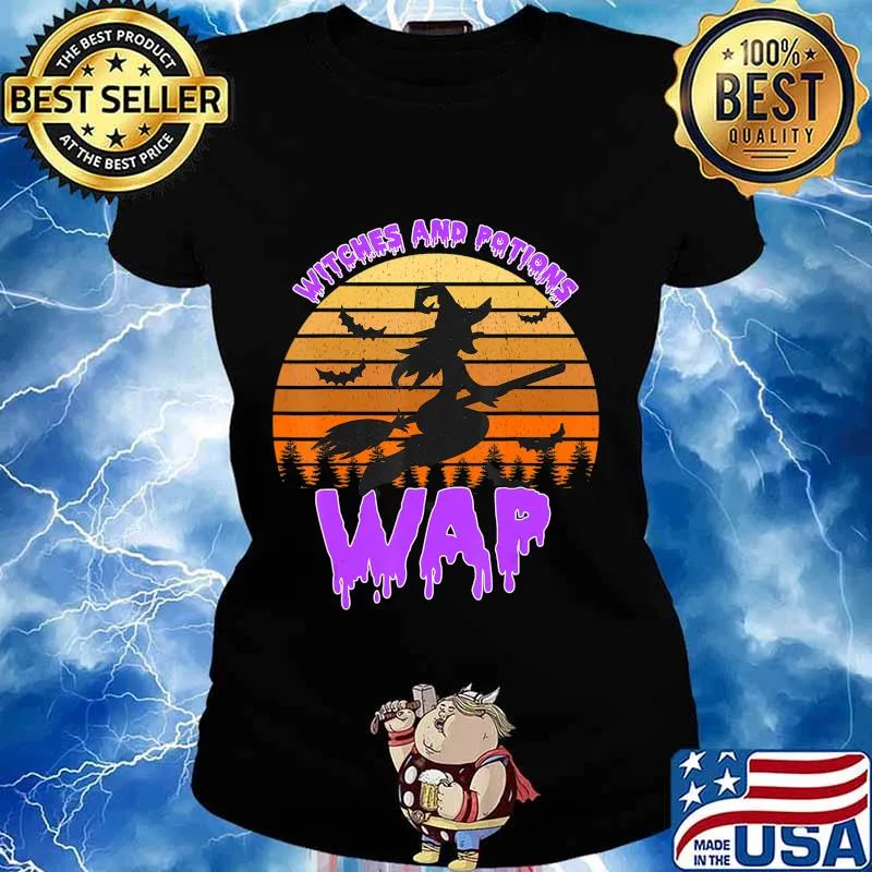 WAP Witches and Potions Funny Trending Halloween Retro T-Shirt Ladies tee