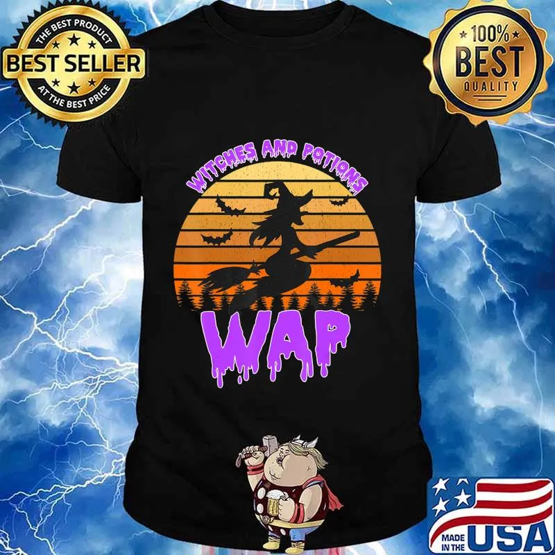 WAP Witches and Potions Funny Trending Halloween Retro T-Shirt