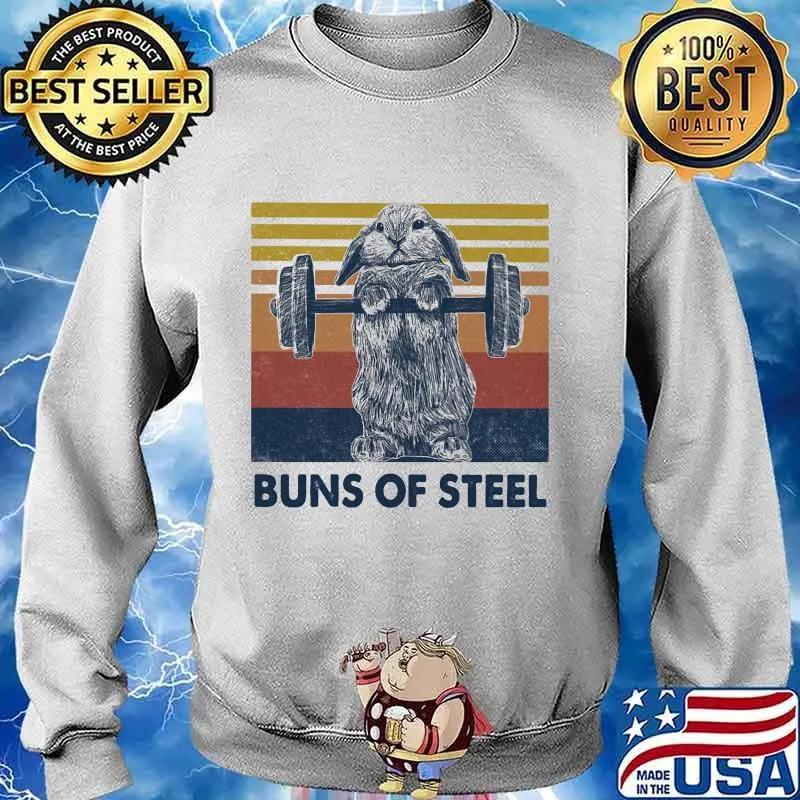 Weightlifting rabbit buns of steel vintage retro s Sweater