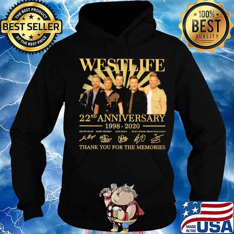 Westlife 22nd anniversary 1998 2020 thank for the memories signatures s Hoodie