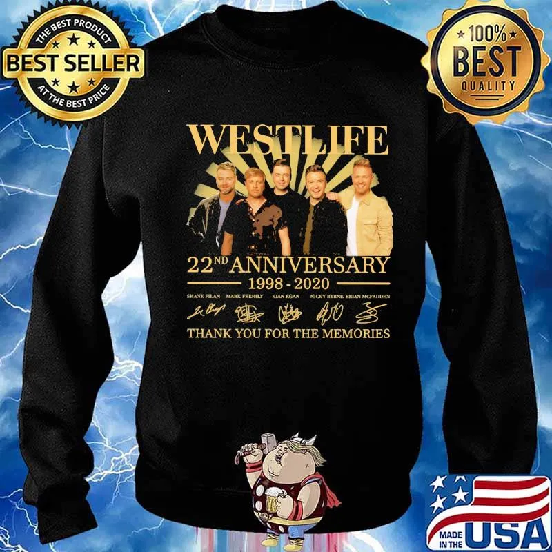 Westlife 22nd anniversary 1998 2020 thank for the memories signatures s Sweater