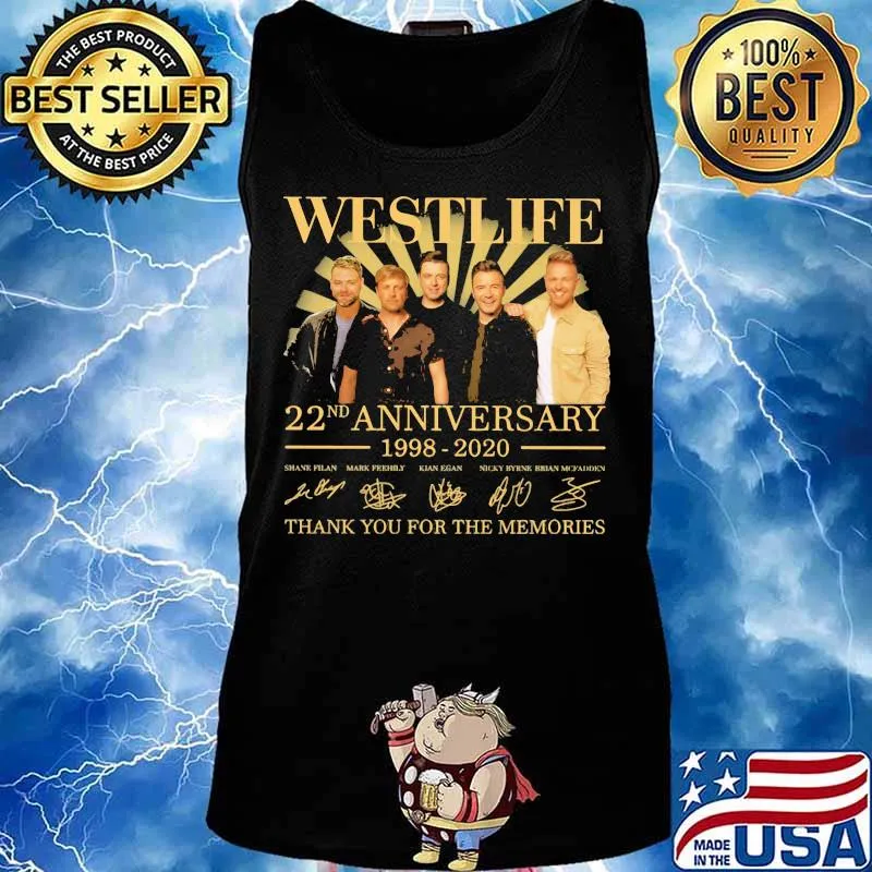 Westlife 22nd anniversary 1998 2020 thank for the memories signatures s Tank top