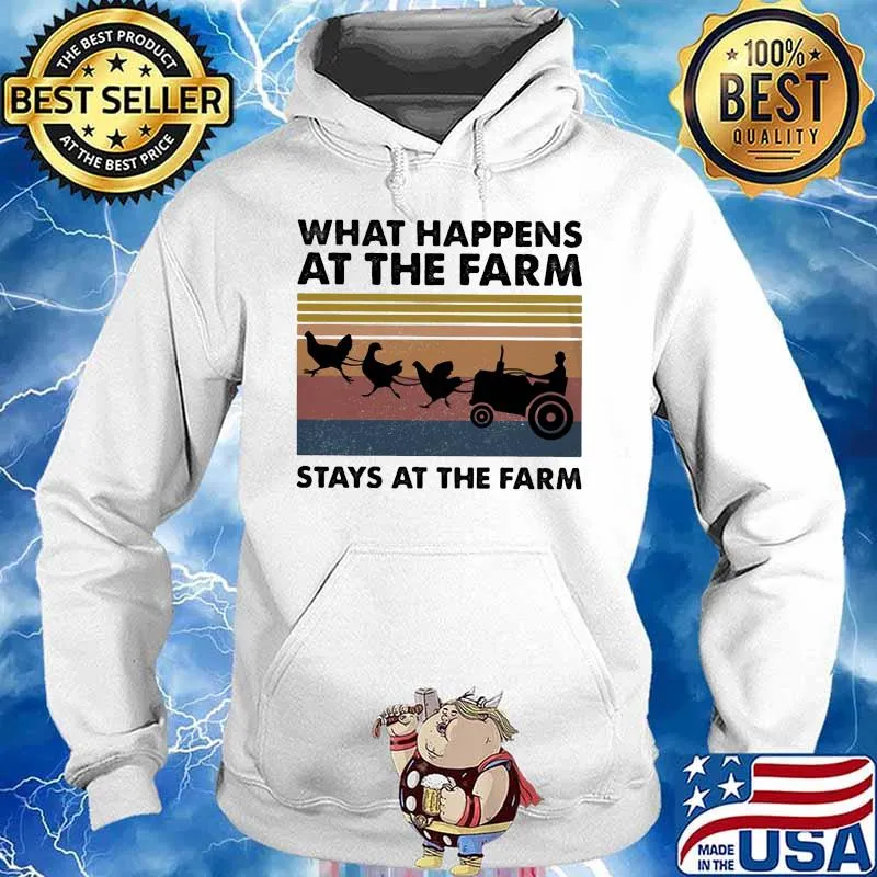 What happens at the farm stays at the farm vintage retro s Hoodie