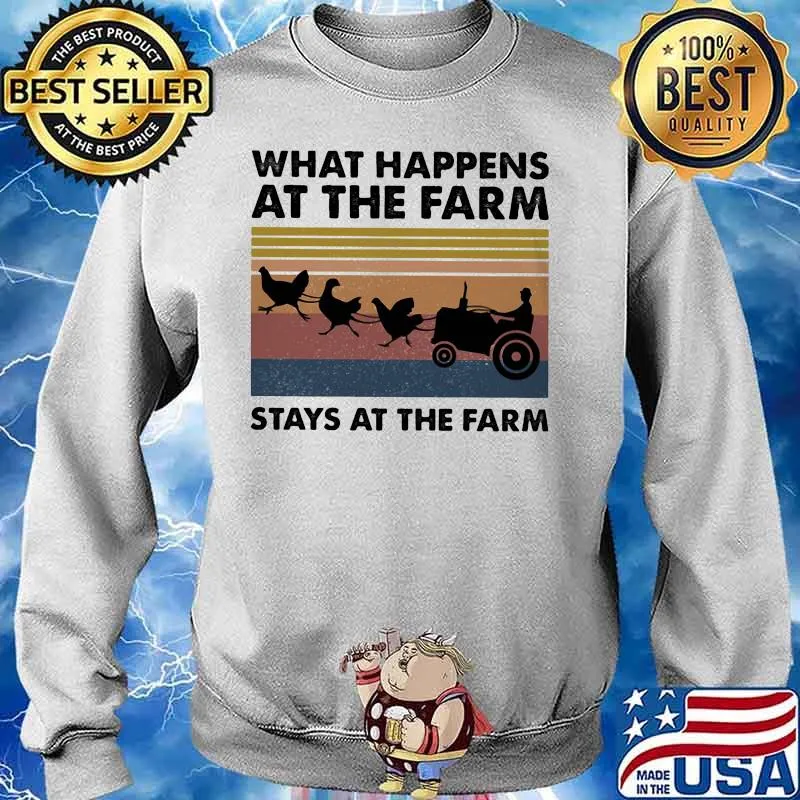 What happens at the farm stays at the farm vintage retro s Sweater