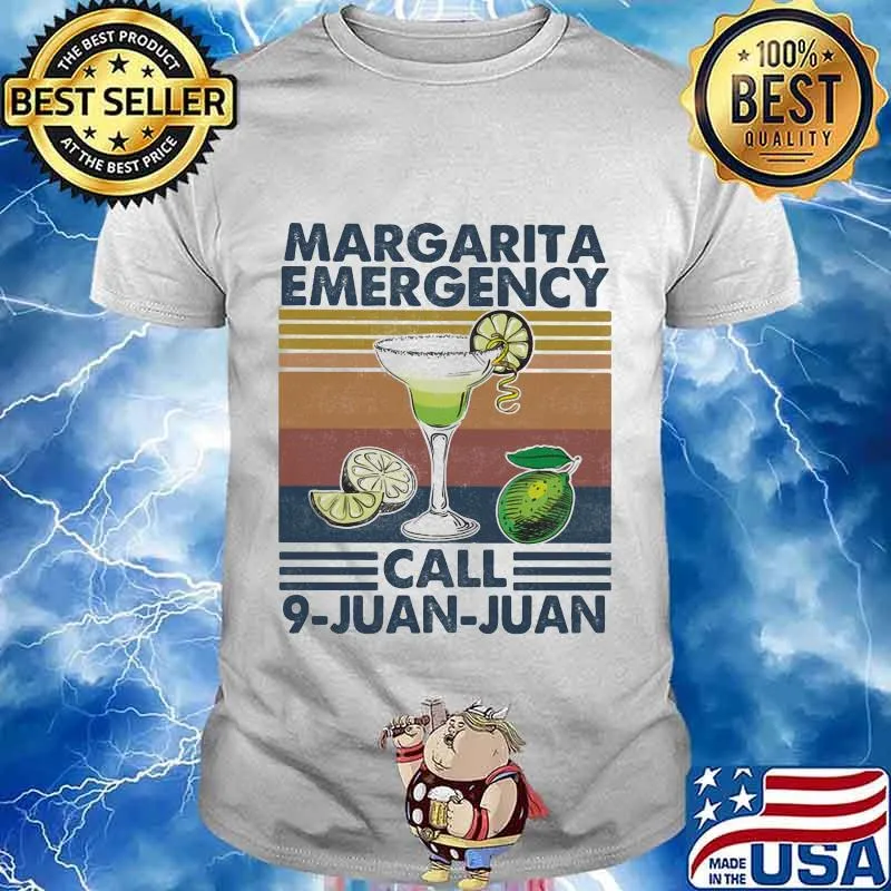 Whiskey margarita emergency call 9-juan-juan lemon vintage retro shirt