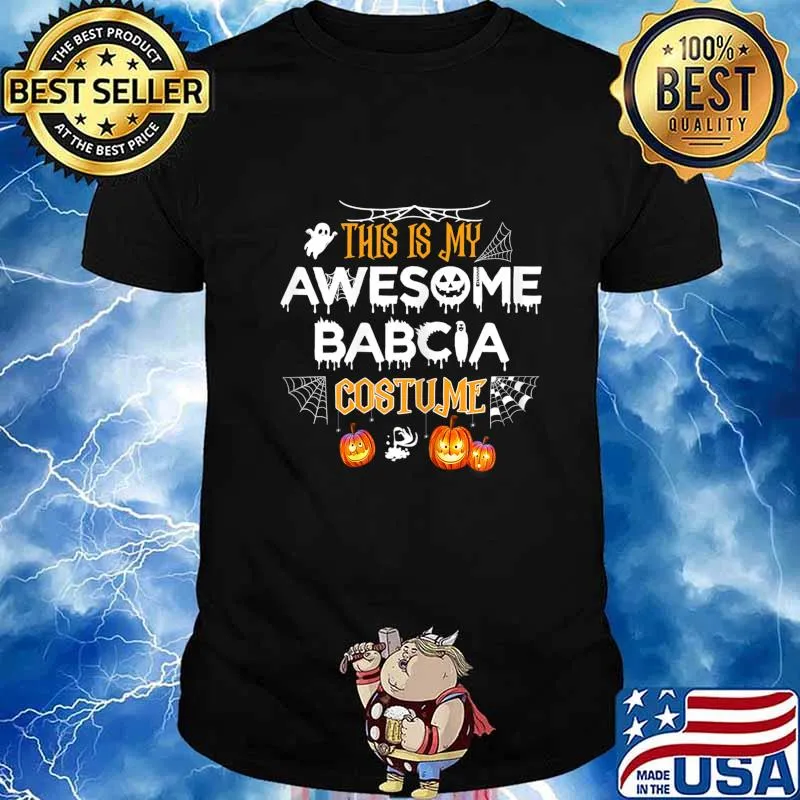Womens This Is My Awesome Grandma Babcia Costume Halloween Gift T-Shirt