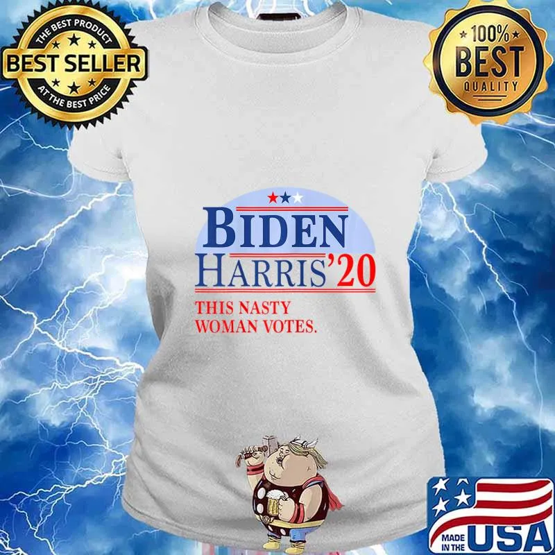 Womens This Nasty Woman Votes for a Biden Harris 2020 Fan T-Shirt Ladies tee