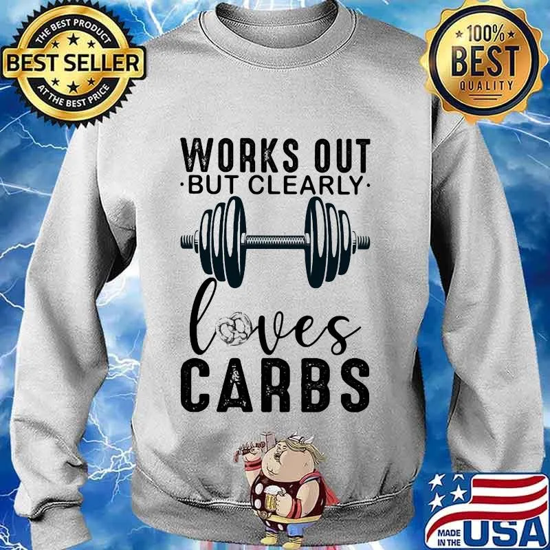 Works out but clearly loves carbs s Sweater