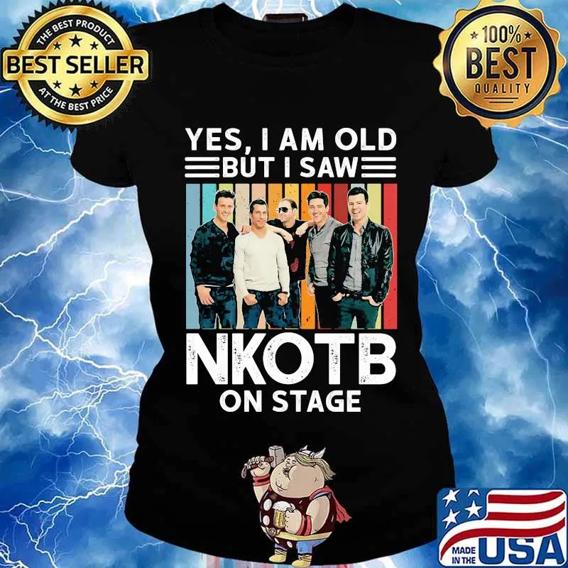 Yes i am old but i saw nkotb on stage vintage retro s Ladies tee
