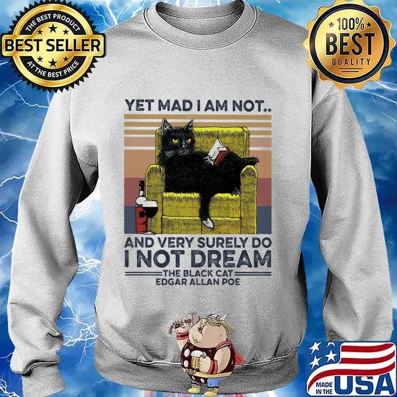 Yet mad i am not and very surely do i not dream the black cat edgar allan poe vintage retro s Sweater