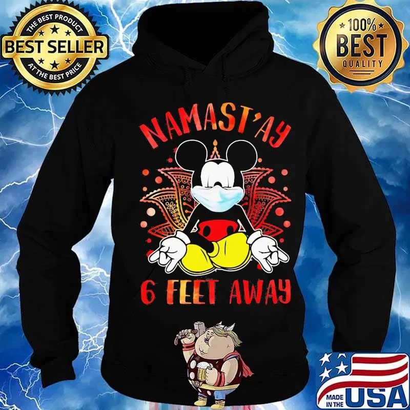Yoga chill mickey mouse mask namastay 6 feet away s Hoodie