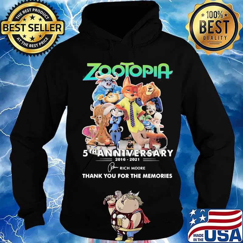 Zootopia 5th anniversary 2016 2020 thank for the memories signatures s Hoodie