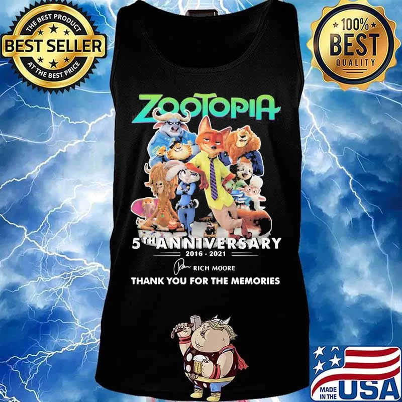 Zootopia 5th anniversary 2016 2020 thank for the memories signatures s Tank top
