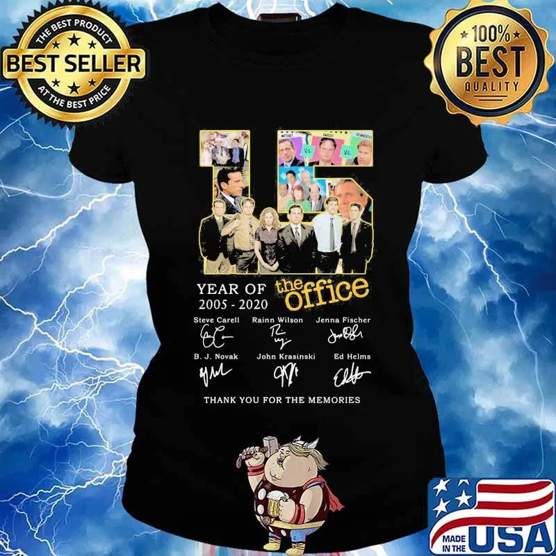 15 year of 2005 2020 the office thank for the memories signatures s Ladies tee