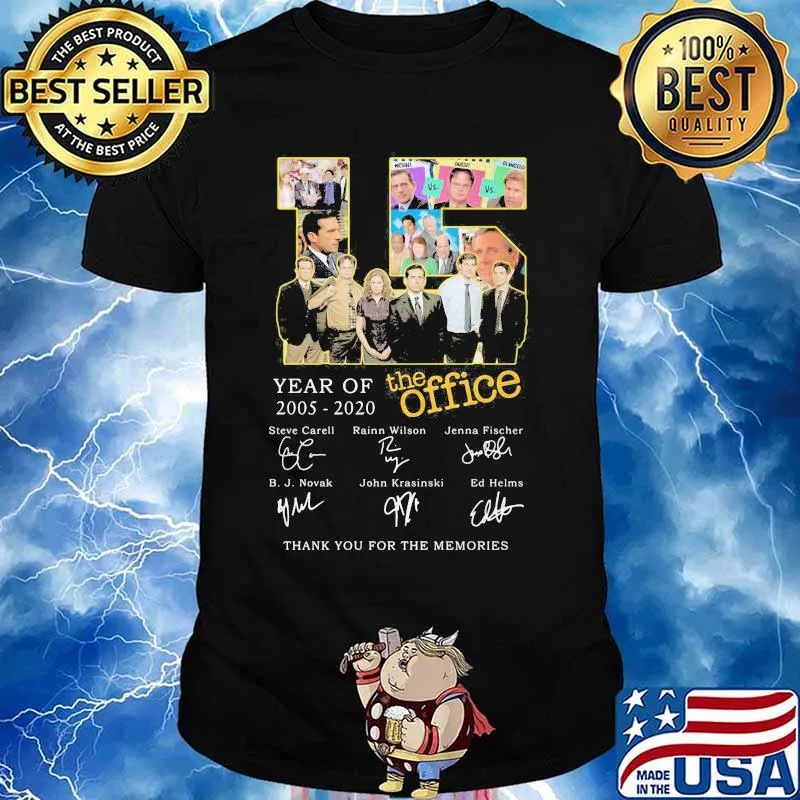 15 year of 2005 2020 the office thank for the memories signatures shirt
