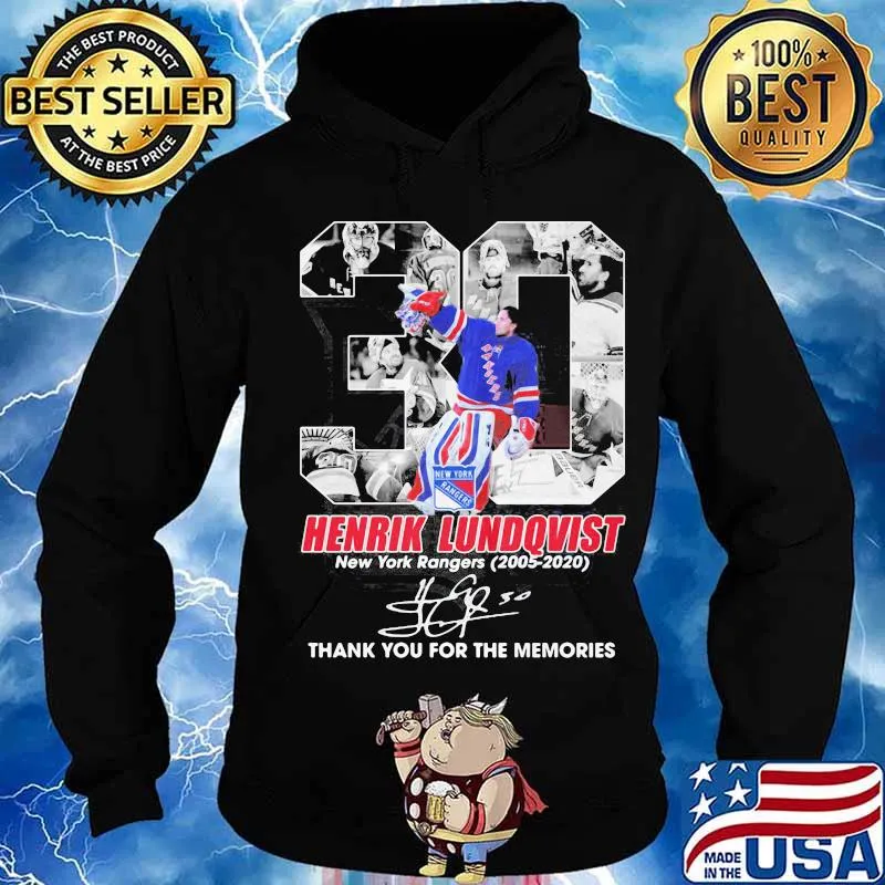 30 henrik lundqvist new york rangers 2005 2020 thank for the memories signature s Hoodie