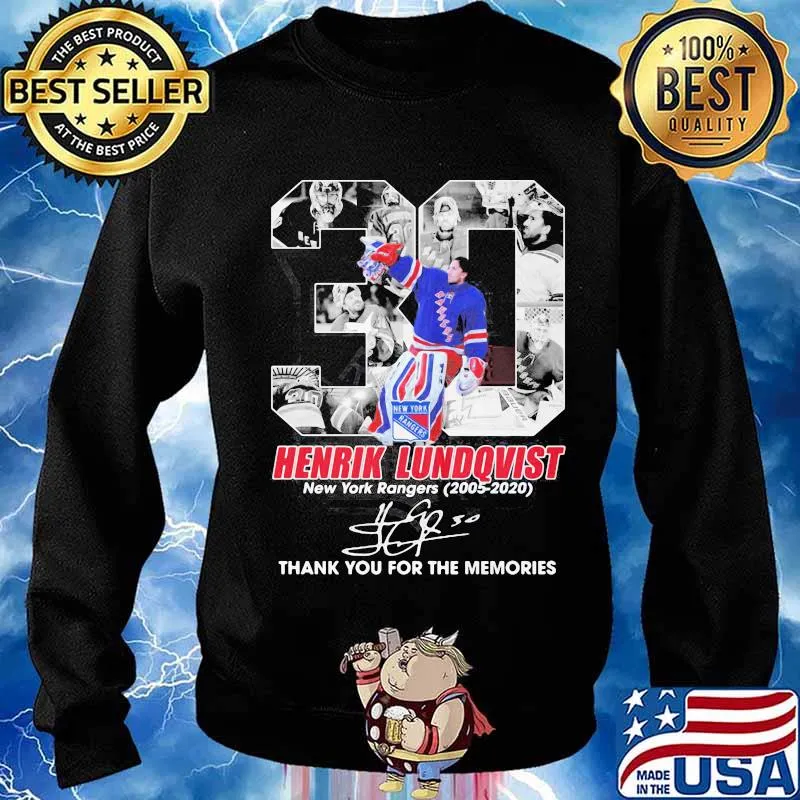 30 henrik lundqvist new york rangers 2005 2020 thank for the memories signature s Sweater
