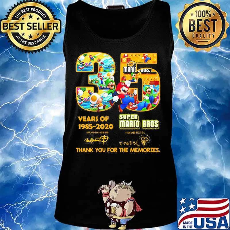 35 years of 1985 2020 super mario bros thank for the memories signatures s Tank top