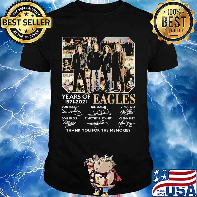 50 years of 1971 2021 eagles thank for the memories signatures shirt