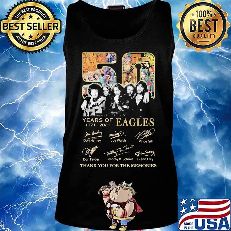 50 years of 1971 2021 eagles thank for the memories signatures vintage s Tank top