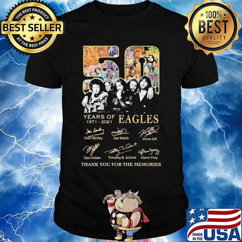 50 years of 1971 2021 eagles thank for the memories signatures vintage shirt