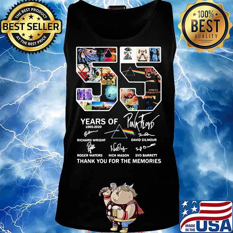 55 years of 1965 2020 pink floyd thank for the memories signatures s Tank top