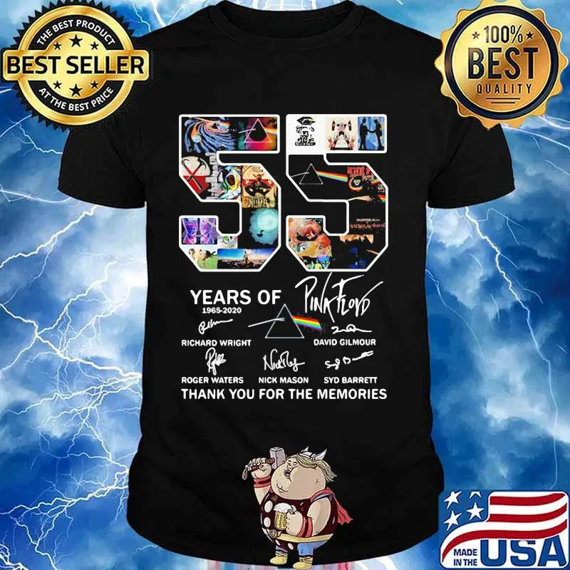 55 years of 1965 2020 pink floyd thank for the memories signatures shirt