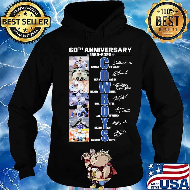 60th anniversary 1960 2020 dallas cowboys signatures s Hoodie