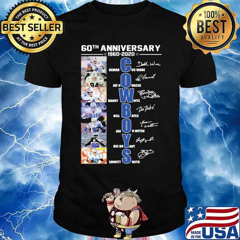 60th anniversary 1960 2020 dallas cowboys signatures shirt