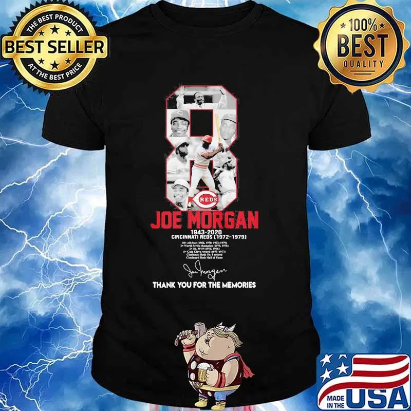8 joe morgan 1943 2020 cincinnati reds thank you for the memories signature shirt