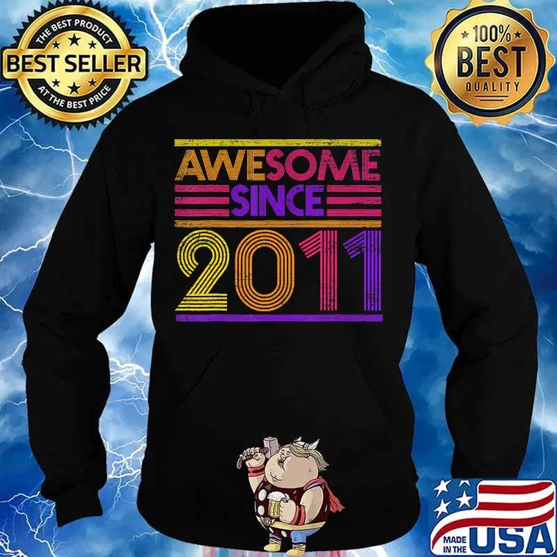 9th Birthday Gifts Boys Girls - Awesome Since 2011 T-Shirt Hoodie