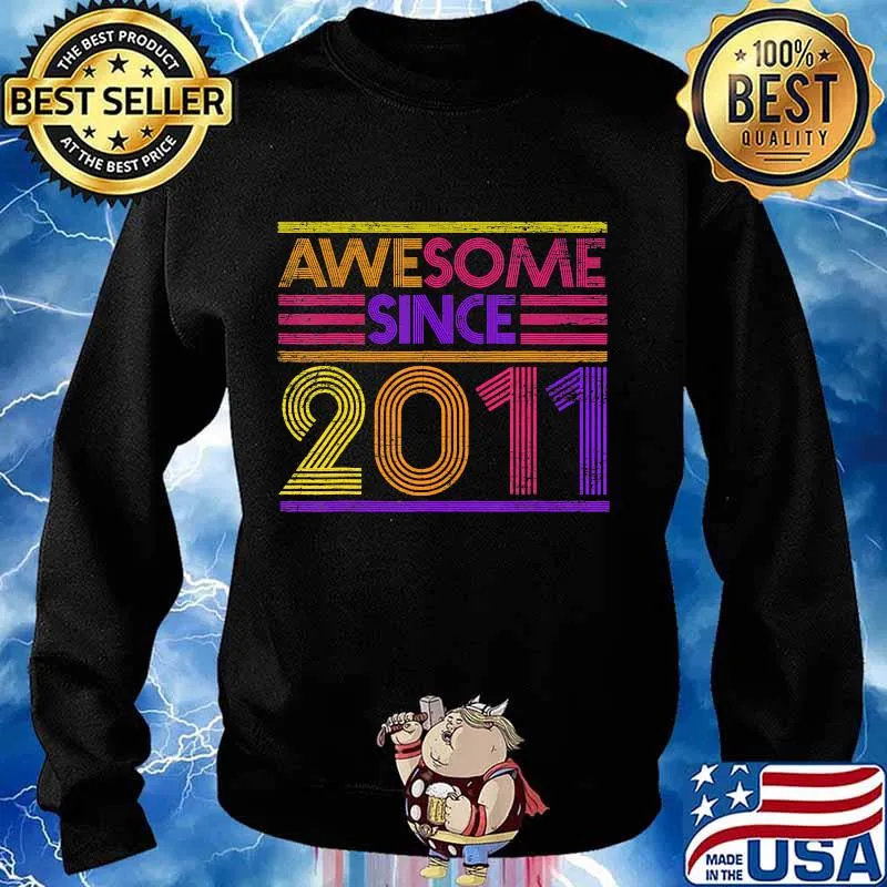 9th Birthday Gifts Boys Girls - Awesome Since 2011 T-Shirt Sweater